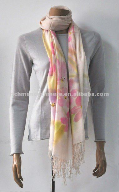 方法装飾的な印刷を用いる女性そして女性のための新しいカシミヤ織のスカーフ-ニットショール問屋・仕入れ・卸・卸売り
