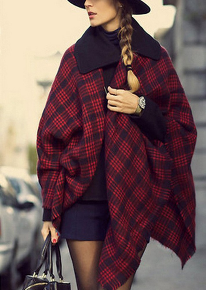 新しいファッション138552016西洋スタイルの女性の秋の冬の暖かいグリッド厚く古典的なタータンのショール-ニットショール問屋・仕入れ・卸・卸売り