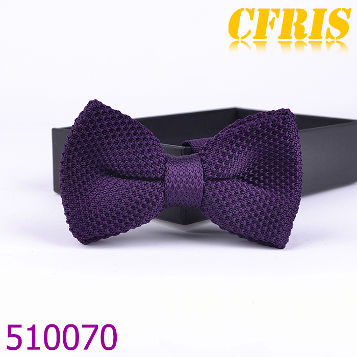 ファッション魅力的な紫色のニット弓ネクタイ-シルクタイ問屋・仕入れ・卸・卸売り
