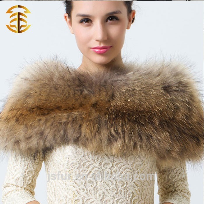新しいファッション2014年レディース暖かい冬の襟のための本物のアライグマ毛皮のショール-ファーマフラー問屋・仕入れ・卸・卸売り