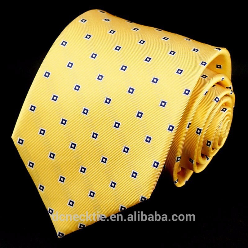 黄色のネクタイ100％絹セットハンカチとの、 カフス、 タイクリップ-シルクタイ問屋・仕入れ・卸・卸売り