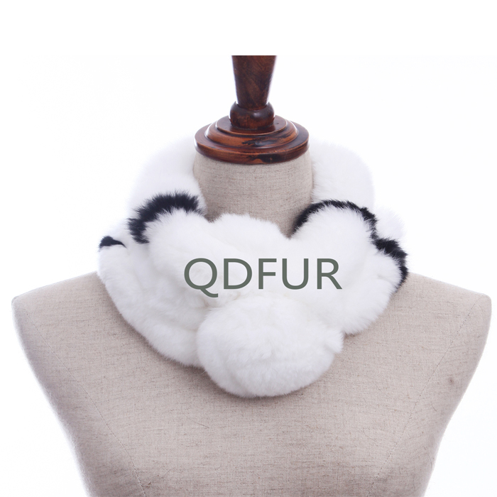 qd810062016ファッションの女性の冬の白い色ウサギの毛皮のスカーフhightの質-ファーマフラー問屋・仕入れ・卸・卸売り