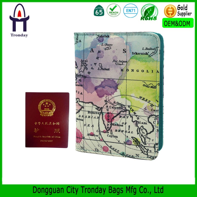世界地図レザーpuパスポートカバー、旅行パスポートケース-その他財布、ケース問屋・仕入れ・卸・卸売り