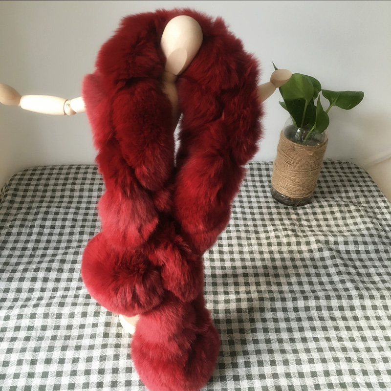 Myfurリアルニット赤いウサギの毛皮レディスカーフ卸売毛皮ネックラップ-ファーマフラー問屋・仕入れ・卸・卸売り