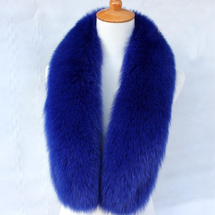 Myfurカスタムロイヤルブルーフォックス毛皮の襟のショールと小さな正方形の襟-ファーマフラー問屋・仕入れ・卸・卸売り