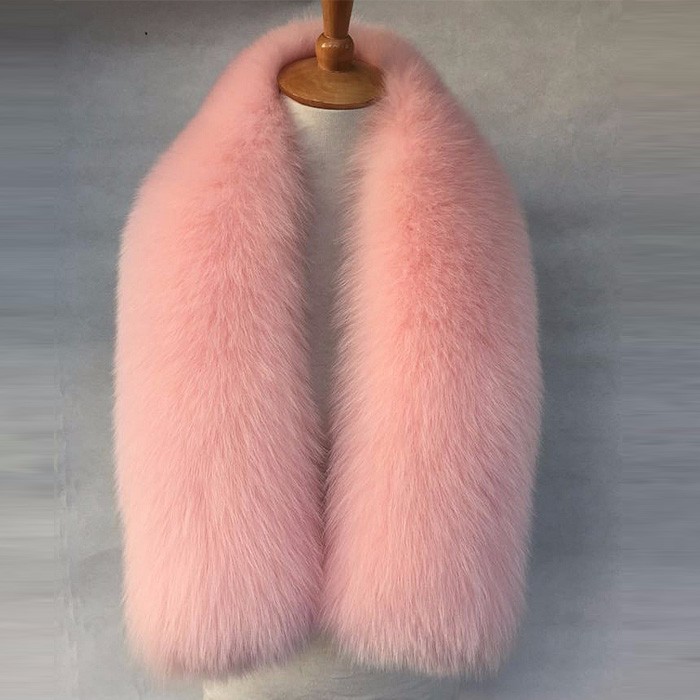 Myfur高級ベビーピンク本物フォックス毛皮の襟スカーフ用コートフード-ファーマフラー問屋・仕入れ・卸・卸売り