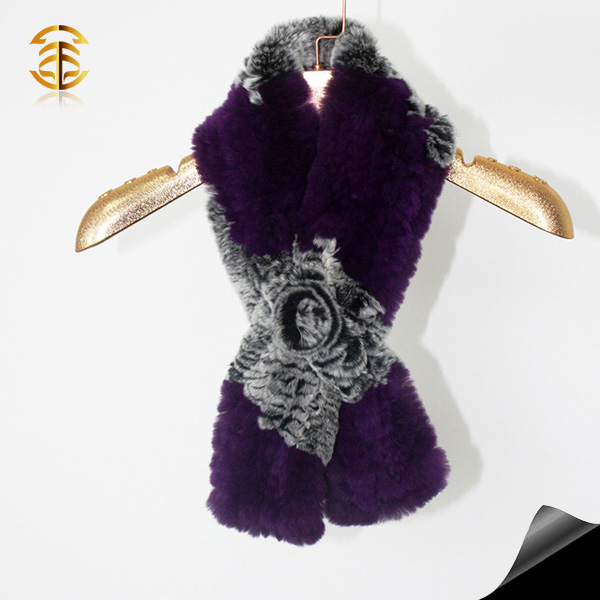 高品質リアルrexウサギの毛皮のスカーフ2色冬暖かいスカーフ-ファーマフラー問屋・仕入れ・卸・卸売り