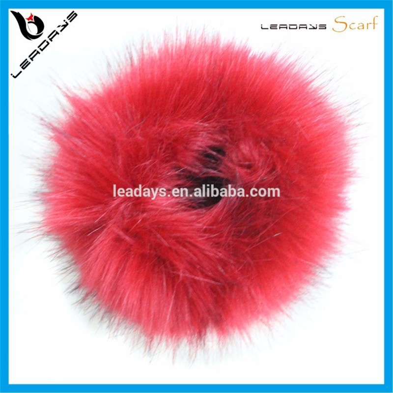 平原赤い色丸い円ウサギの毛皮のスカーフ-ファーマフラー問屋・仕入れ・卸・卸売り