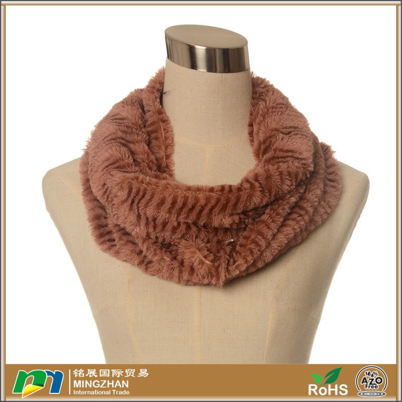 女性冬暖かい柔らかい無限大偽毛皮スカーフ-ファーマフラー問屋・仕入れ・卸・卸売り