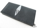 本物のアカエイの皮pelgio小切手帳財布ブラック-その他財布、ケース問屋・仕入れ・卸・卸売り