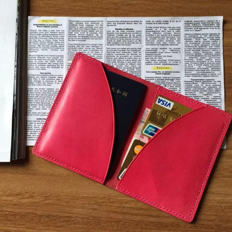 赤い色f9815牛の革の女性のパスポートホルダー-その他財布、ケース問屋・仕入れ・卸・卸売り