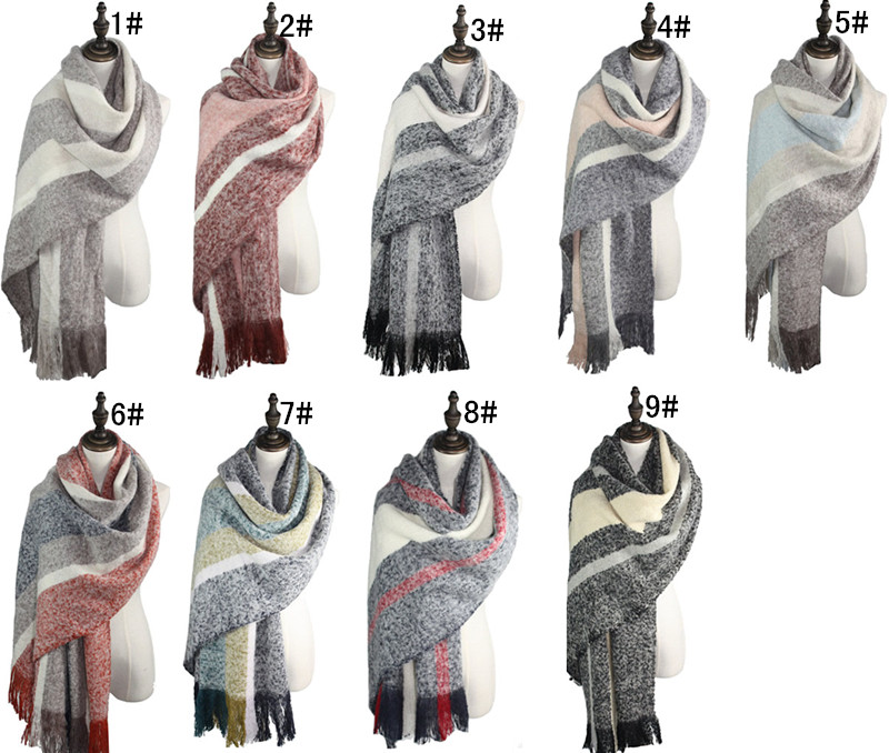特大縞模様のスカーフショール用世界的な卸売-その他マフラー、ショール問屋・仕入れ・卸・卸売り