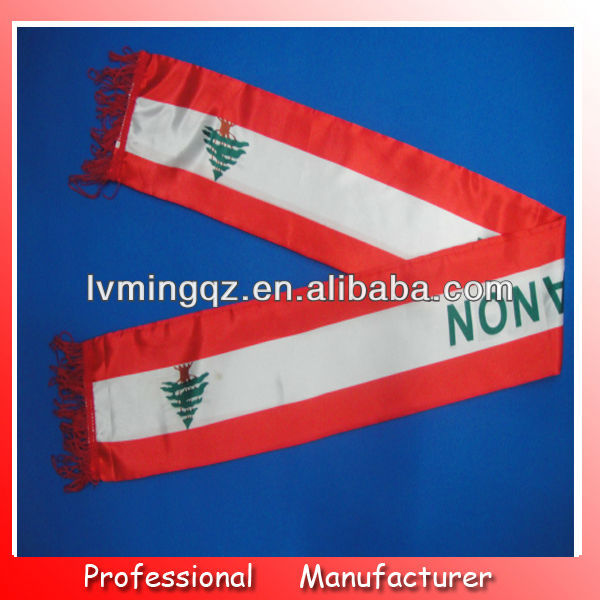 サッカーファンのスカーフ、 レバノンスカーフ熱い販売、 人気のある正方形の2015フラグのスカーフ-シルクスカーフ問屋・仕入れ・卸・卸売り
