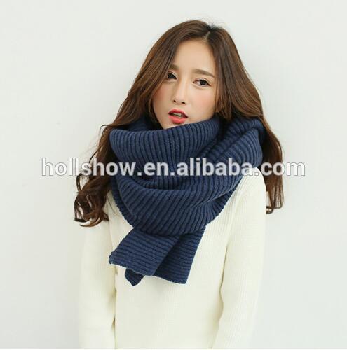 新しい デザイン韓国若い女性の ファッション ストライプ ニット ウール スカーフ-ニットマフラー問屋・仕入れ・卸・卸売り