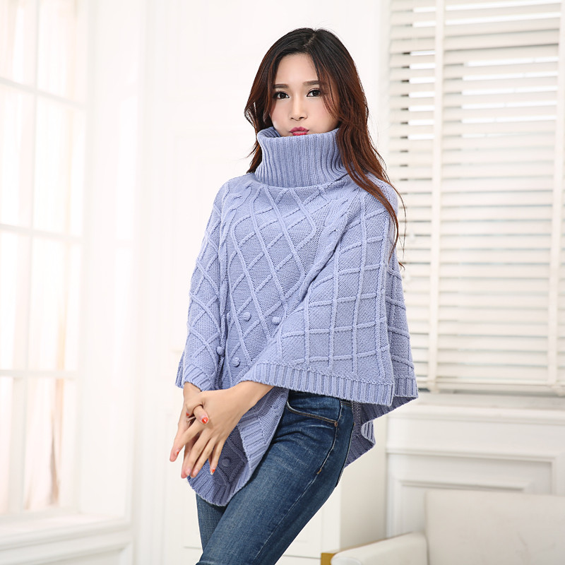2016新しいファッションニット女性スカーフ100%アクリルスクエアニットポンチョph020-ニットマフラー問屋・仕入れ・卸・卸売り