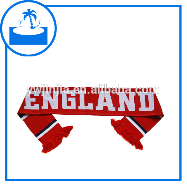 イングランド赤可逆ファンスカーフダブルジャカードmufferサッカークラブニットネックウェアー-大工場直接-ニットマフラー問屋・仕入れ・卸・卸売り