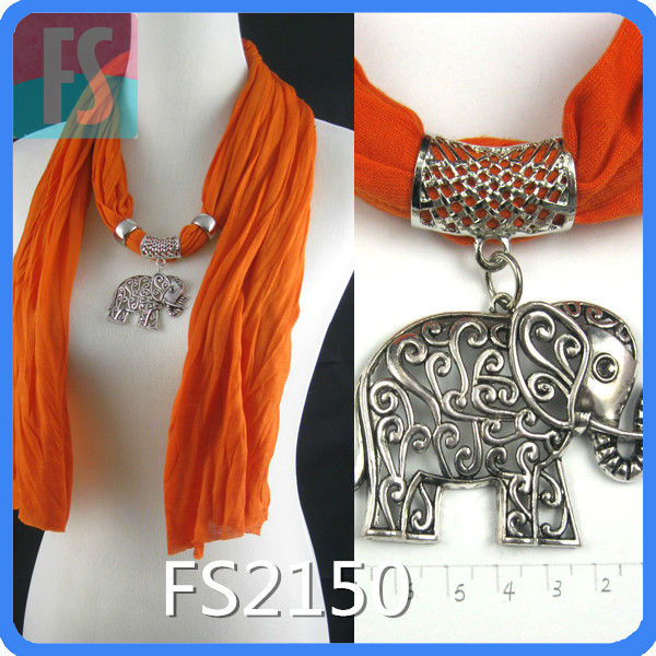 の女性の宝石の象のペンダント付きスカーフ-その他マフラー、ショール問屋・仕入れ・卸・卸売り
