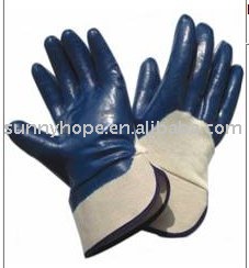 青の色、 ジャージライナー、 安全カフntirileコーティングされた手袋-綿手袋、ミトン問屋・仕入れ・卸・卸売り