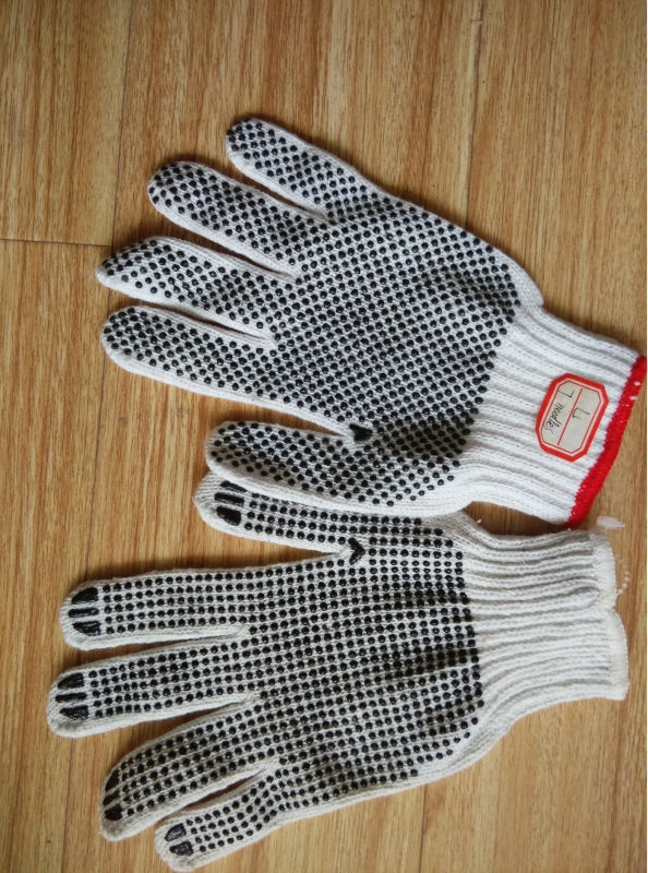 pveドット付き綿の手袋-綿手袋、ミトン問屋・仕入れ・卸・卸売り