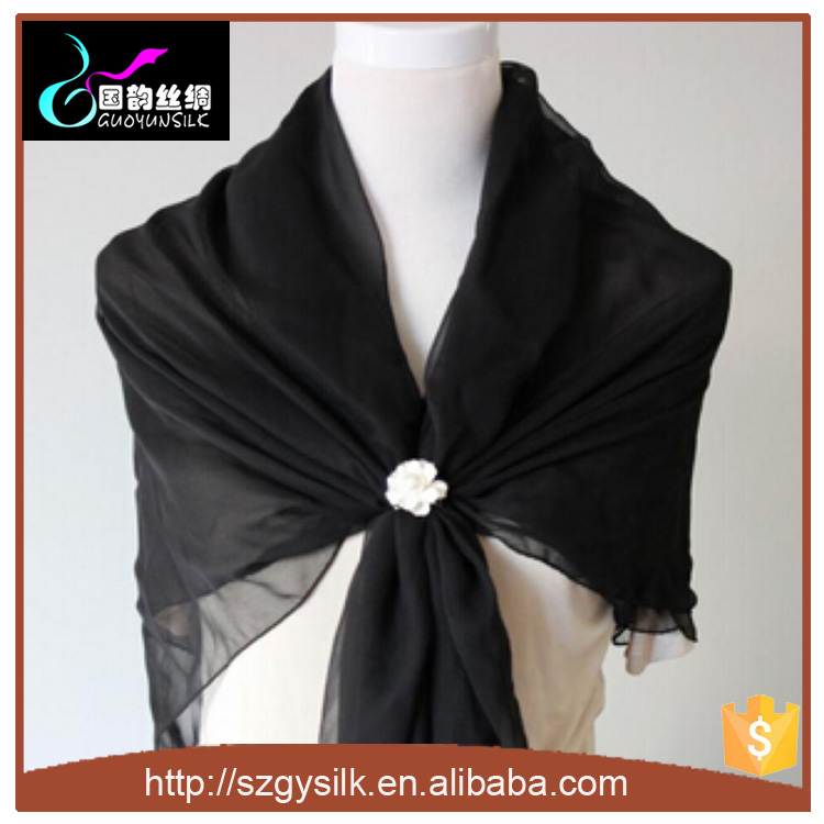 カスタマイズされたサイズ黒い色シルクhabotai絹のスカーフ-シルクスカーフ問屋・仕入れ・卸・卸売り