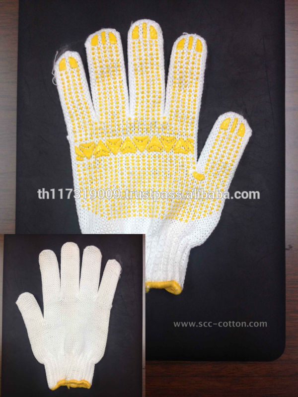 pvc点線綿ニット作業手袋-綿手袋、ミトン問屋・仕入れ・卸・卸売り