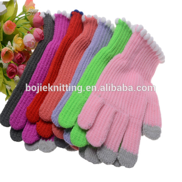 スクリーン印刷用手袋暖かい有用な手iglovesタッチスクリーンメーカー中国で冬の手袋を編んだ-アクリル手袋、ミトン問屋・仕入れ・卸・卸売り