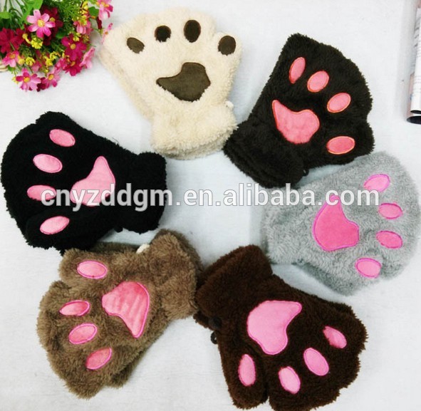 ファッションかわいい子供面白いクマぬいぐるみ動物の手袋-綿手袋、ミトン問屋・仕入れ・卸・卸売り