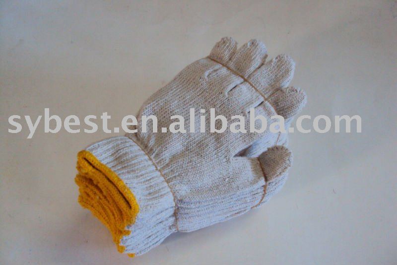 天然素材紐7ゲージニット綿の手袋/作業用手袋/米国食品規格を満たす-綿手袋、ミトン問屋・仕入れ・卸・卸売り