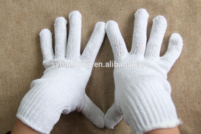 7/10ゲージ白ニット綿の手袋メーカー中国で/レディースファッション綿の手袋-綿手袋、ミトン問屋・仕入れ・卸・卸売り