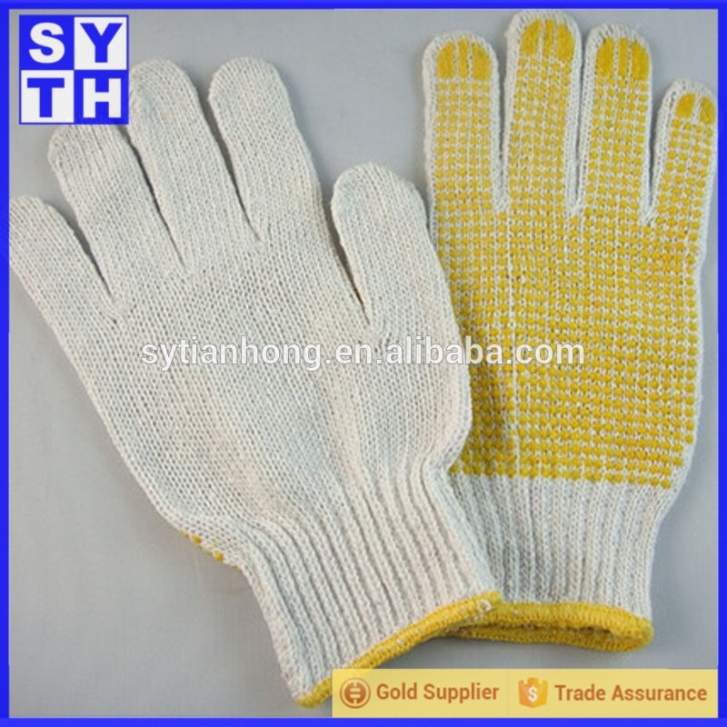 綿の文字列が漂白7ゲージ手袋/綿ニットハンドグローブ-綿手袋、ミトン問屋・仕入れ・卸・卸売り