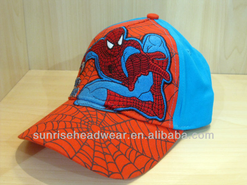 フルspidermenインプリントや刺繍野球帽-子供用帽子、キャップ問屋・仕入れ・卸・卸売り