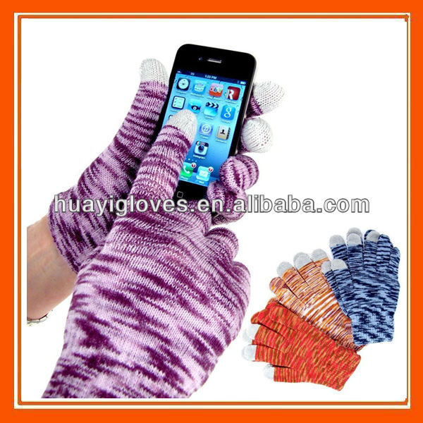 冬の柔らかい指のタッチ手袋-アクリル手袋、ミトン問屋・仕入れ・卸・卸売り