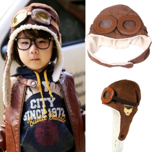魅力的なパイロットシェルパ眼鏡スタイル暖かい赤ちゃんの耳の帽子-子供用帽子、キャップ問屋・仕入れ・卸・卸売り
