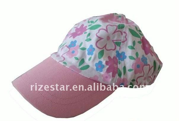 印刷された花が付いている綿の子供の帽子-子供用帽子、キャップ問屋・仕入れ・卸・卸売り