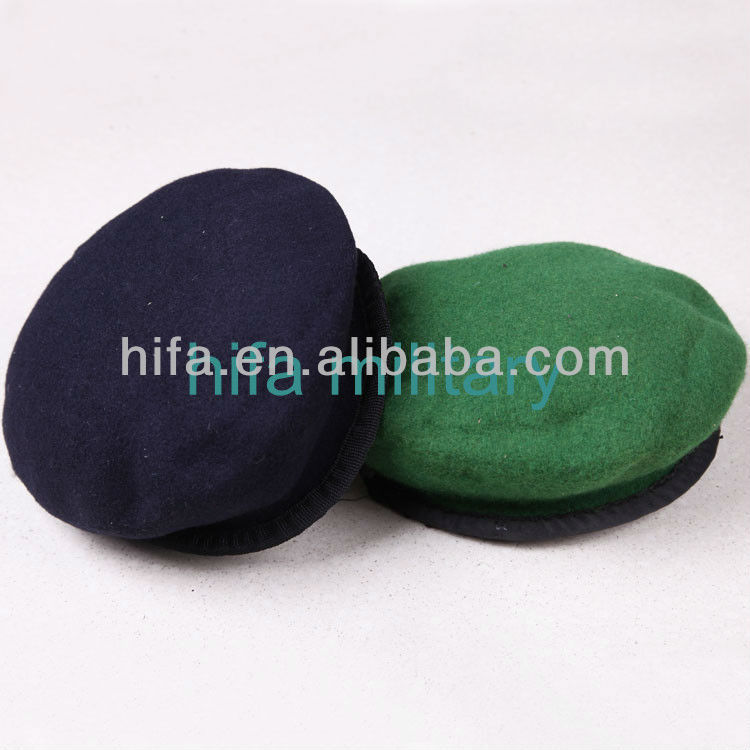 緑と黒軍のベレー帽帽子毛糸の帽子-ベレー帽問屋・仕入れ・卸・卸売り