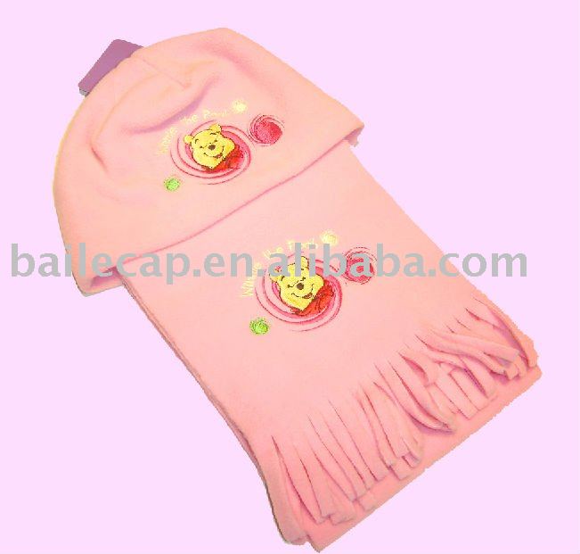 子供の帽子及びスカーフはとの刺繍したり、着色する: ピンク、サイズ: 56cm。-子供用帽子、キャップ問屋・仕入れ・卸・卸売り