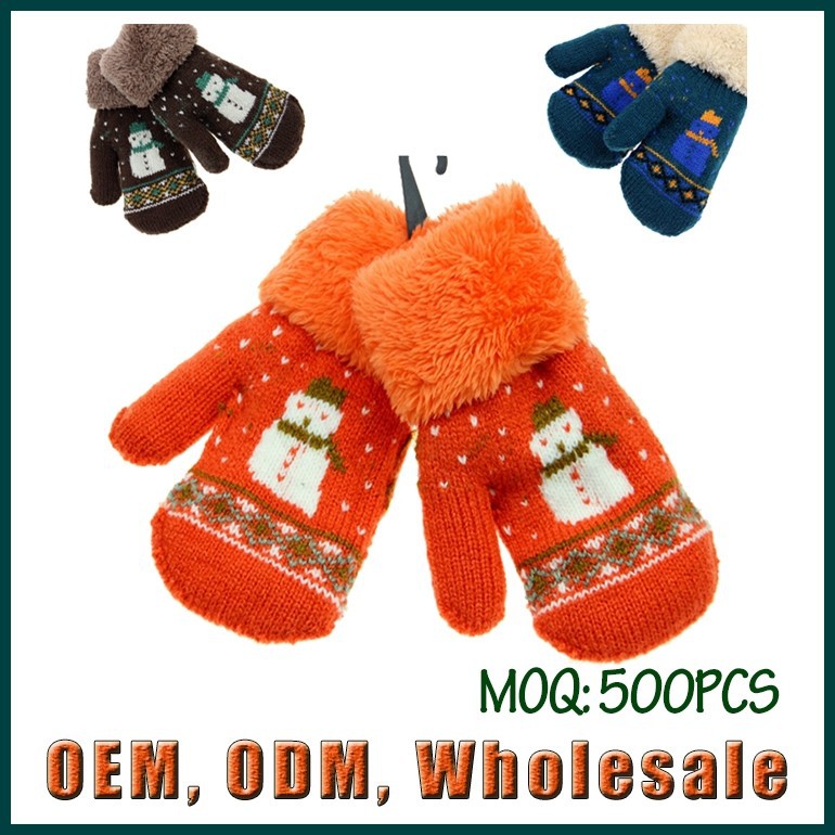 新しいデザインのアクリル2015子供の冬の手袋雪- 再生男女兼用暖かい編み物紡毛手袋-アクリル手袋、ミトン問屋・仕入れ・卸・卸売り