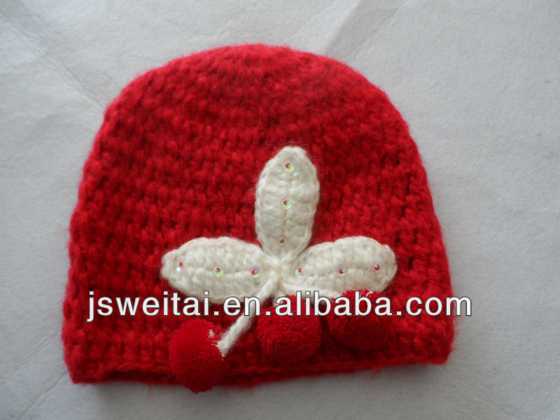 子供の手作りニット帽子女の子のためのかぎ針編みのベビー帽子-子供用帽子、キャップ問屋・仕入れ・卸・卸売り