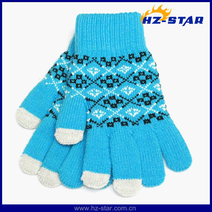 HZS-13082冬アクリルニットタッチスクリーン手袋暖かい手袋-アクリル手袋、ミトン問屋・仕入れ・卸・卸売り