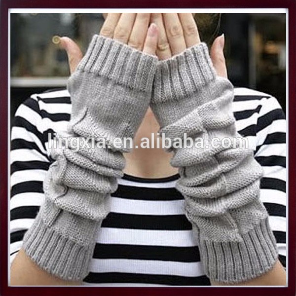 女性の女の子ニット冬の指なし手袋ウォーマー、 女性の長い手袋ハンドニットアームウォーマーウォーマー手袋-アクリル手袋、ミトン問屋・仕入れ・卸・卸売り