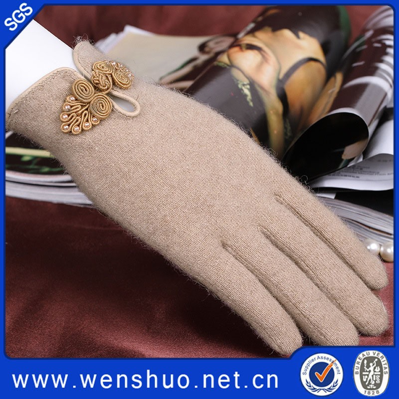 卸売2015暖かい女性の冬の毛皮の手袋を駆動するためのカシミヤの手袋-アクリル手袋、ミトン問屋・仕入れ・卸・卸売り
