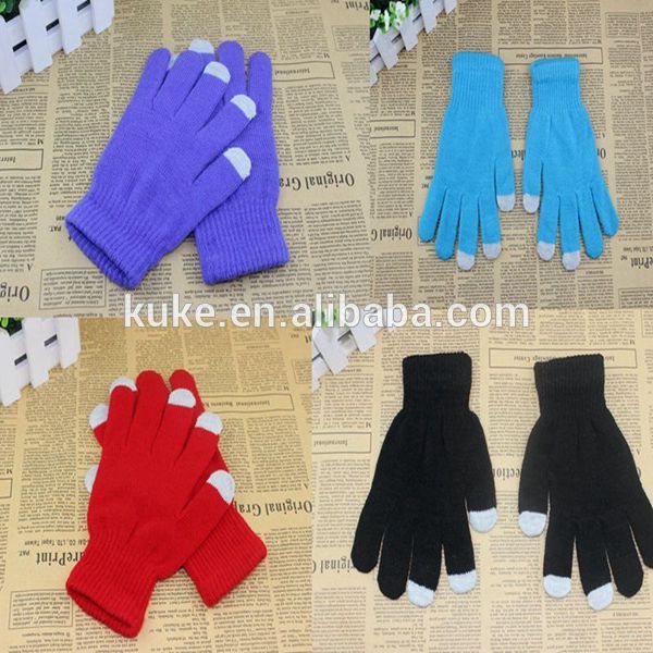 熱い販売スマート手袋柔らかいタッチスクリーンアンドロイドフォンアイフォン用手袋を編んだ-アクリル手袋、ミトン問屋・仕入れ・卸・卸売り
