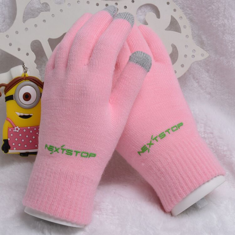 冬fashonピンク13ゲージ女性スマートフォンタッチ手袋-アクリル手袋、ミトン問屋・仕入れ・卸・卸売り
