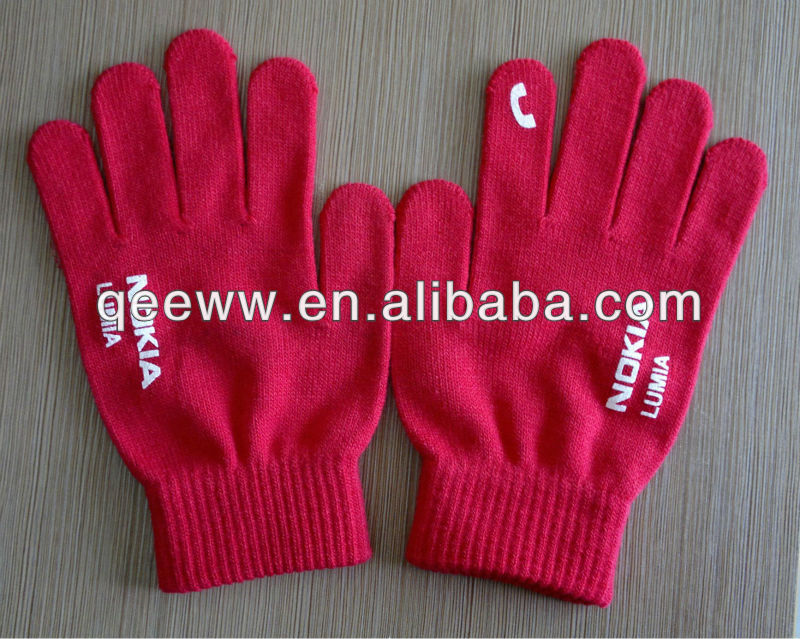 personalized winter gloves with Nokia printing-その他手袋、ミトン問屋・仕入れ・卸・卸売り