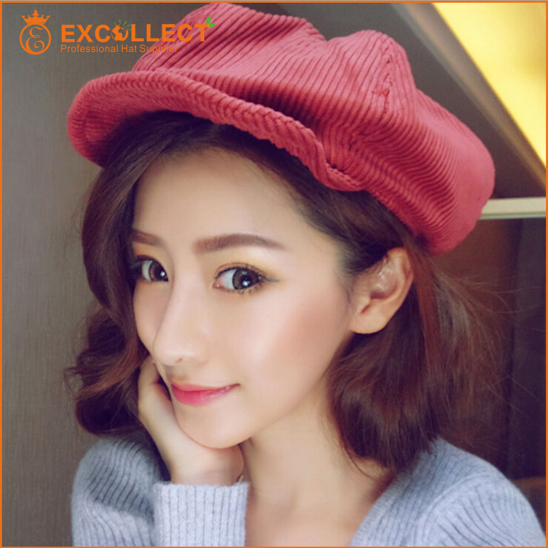 ファッションかわいい空白2015シンプルな赤い女の子ナイロンベレー帽キャップ-ベレー帽問屋・仕入れ・卸・卸売り