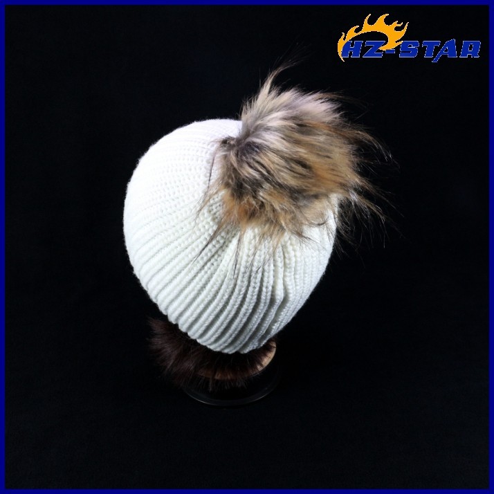 カスタム少女のhzm-135540142015ファッション女性のベストフォックスラビットファーボールアクリルニットのヘルメットの帽子-ベレー帽問屋・仕入れ・卸・卸売り