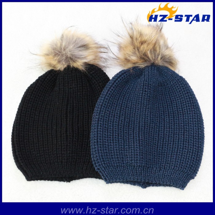 冬の女の子のファッションカスタムhzm-135542015最高の冬の帽子ポンポンまみれと/人気のニット帽-ベレー帽問屋・仕入れ・卸・卸売り