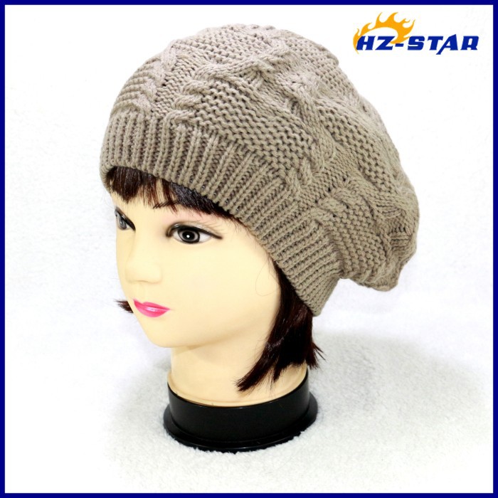 カスタムブランドhzm-14095003方法女性の編み物meangeポーラーアクリルモヘアベレー帽-ベレー帽問屋・仕入れ・卸・卸売り