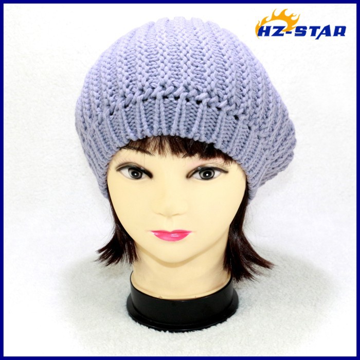ファッションスタイルhzm-14098女の子ニット冬用帽子カスタム2015ベレー帽のパターン-ベレー帽問屋・仕入れ・卸・卸売り