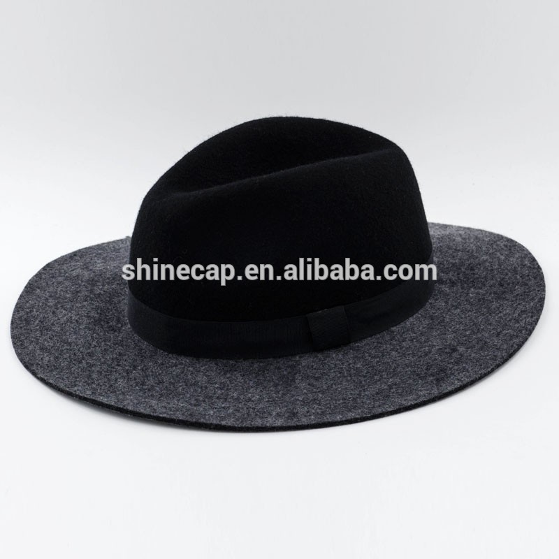 ウールフェドーラ帽子つのトーンフェドーラ帽レディースフェルト2色とフェドーラ帽-ソフト帽の帽子問屋・仕入れ・卸・卸売り